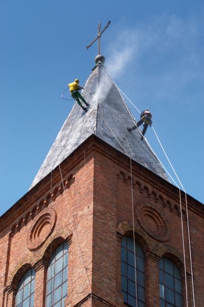 Church Roof Algae Cleaning