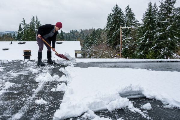 Flat Roof Snow Clearing